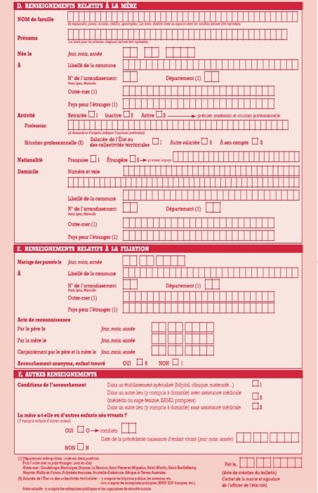 Bulletin de naissance 2016, p. 2. 
Source : Insee, https://www.insee.fr/fr/information/1303477
